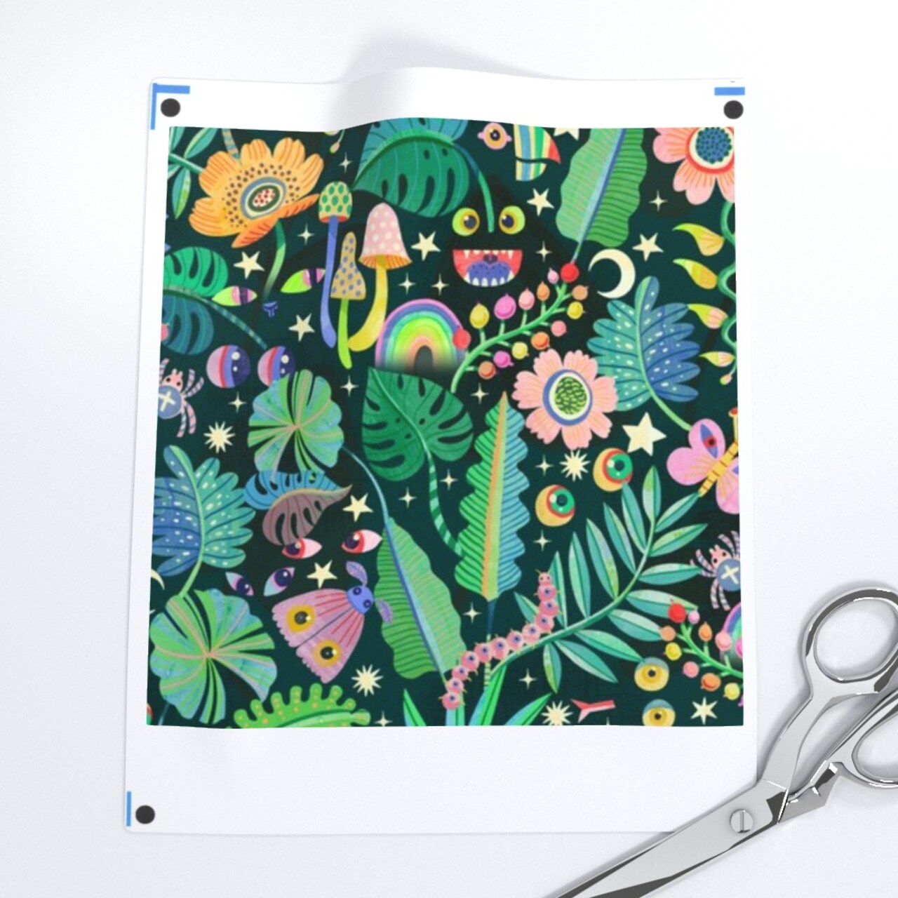 Whimsical Floral Trippy Psychedelic Jungle Tropical Custom Pre-pasted Wallpaper by Spoonflower Pre-Pasted Wallpaper 2FT Wide